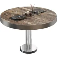 GGM Möbel BML | Bistro Loungetisch | Ø:H 70 x 41 cm | Vintage Old / Edelstahl