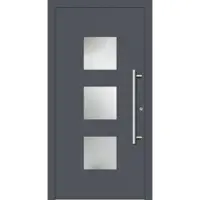 Haustuerenland.de Haustür mit Fingerprint "GERDA" 79 mm RC2 Schiefergrau RAL 7015 innen öffnend DIN rechts