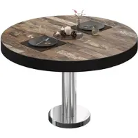 GGM Möbel BML | Bistro Loungetisch | Ø:H 60 x 41 cm | Vintage Old / Edelstahl