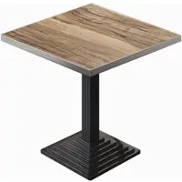 GGM Möbel BPY | Bistro Tisch | 70 x 70 x 78,5 cm | Quadratisch | Edelstahl Rand | Sheesham / Schwarz