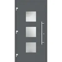 Haustuerenland.de Haustür mit Fingerprint "GERDA" 79 mm RC2 Basaltgrau RAL 7012 außen öffnend DIN links