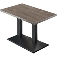 GGM Möbel BPA | Bistro Tisch | 120 x 70 x 81 cm | Rechteckig | Edelstahl Rand | Light Wenge / Schwarz