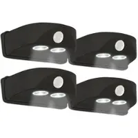 Luminea Batterie-LED-Türleuchte, Bewegungs-/Lichtsensor, 0,4 W, 50 lm, 4er-Set