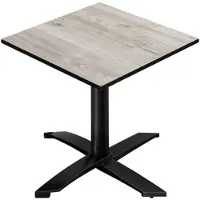 GGM Möbel CPTG | Bistro Tisch | B:T:H 70 x 70 x 76 cm | Eiche-Weiß / Aluminium Schwarz | Zusatzgewicht