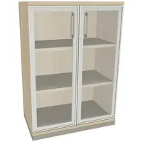Fm Büromöbel Aktenschrank »Oldenburg« 3 OH klare Acrylglastüren braun, 80x113.3x44.2 cm