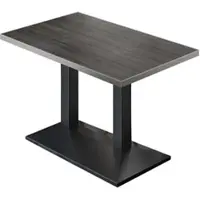 GGM Möbel BPA | Bistro Tisch | 120 x 70 x 81 cm | Rechteckig | Edelstahl Rand | Wenge / Schwarz