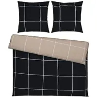 Modern Living Bettwäsche Linnea Wende XXL Schwarz/Beige ca. 200x200cm