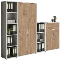 Mid.You Aktenschrank Office Edition Sw Set 22 Grau/Eichefarben