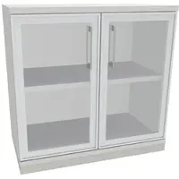 Fm Büromöbel Aktenschrank »Oldenburg« 2 OH klare Acrylglastüren grau, 80x78.1x44.2 cm