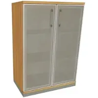 Fm Büromöbel Aktenschrank »Oldenburg« 3 OH satinierte Acrylglastüren braun, 80x113.3x44.2 cm