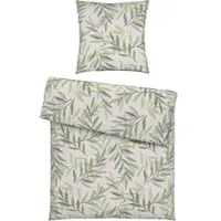 Modern Living Bettwäsche Stitched Leaves Grün/Beige ca. 135x200cm