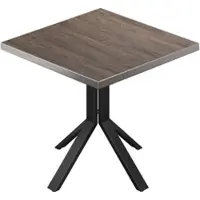 GGM Möbel BE | Bistro Tisch | 80 x 80 x 74,5 cm | Quadratisch | Edelstahl Rand | Light Wenge / Schwarz