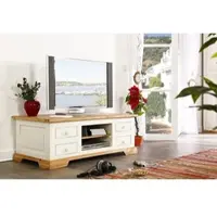 1a Direktimport Mexico TV-Kommode Tisch, Pinie weiss / honig, Landhausstil shabby Möbel