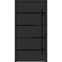 Haustuerenland.de Aluminium Haustür "FANNIE" BLACKLINE 68 mm energiesparend Anthrazit Eisenglimmer DB 703 beidseitig innen öffnend DIN rechts