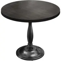 GGM Möbel BD | Bistro Tisch | Ø 60 x 75,5 cm | Rund | Schwarzer Rand | Wenge Schwarz / Schwarz