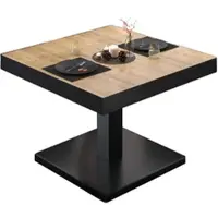 GGM Möbel BM | Bistro Loungetisch | B:T:H 60 x 60 x 41 cm | Eiche / Schwarz
