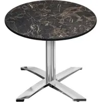 GGM Möbel CPTG | Bistro Tisch | Ø:H 60 x 76 cm | Cappuccino-Marmor / Aluminium | Zusatzgewicht