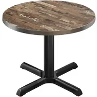 GGM Möbel BSM | Bistro Tisch | Ø 80 x 74,5 cm | Edelstahl Rand | Rund | Vintage Old / Schwarz