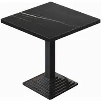 GGM Möbel BPY | Bistro Tisch | 80 x 80 x 78,5 cm | Quadratisch | Schwarzer Rand | Schwarz Marmor / Schwarz