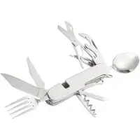 Semptec 14in1-Edelstahl-Klappbesteck und Taschenmesser für Camping und Outdoor