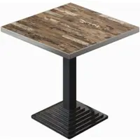 GGM Möbel BPY | Bistro Tisch | 80 x 80 x 78,5 cm | Quadratisch | Edelstahl Rand | Vintage Old / Schwarz