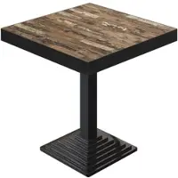 GGM Möbel BPY | Bistro Tisch | 80 x 80 x 81 cm | Quadratisch | Schwarzer Rand | Vintage Old / Schwarz