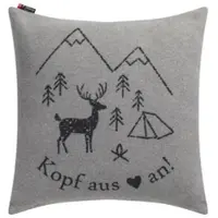 David Fussenegger Kissenhülle Silvretta 'Kopf aus' 50 x 50 cm Graphit - Grau