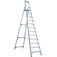 Asc Eurostairs Stufenstehleiter einseitig eloxiert mit Plattform 12 Stufen