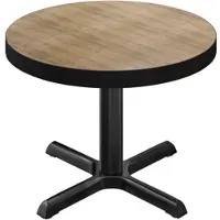 GGM Möbel BSM | Bistro Tisch | Ø 80 x 77 cm | Schwarzer Rand | Rund | Eiche / Schwarz