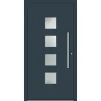 Haustuerenland.de Schüco Aluminium Haustür "DORA" ADS 75.SI RC2 Anthrazit RAL 7016 innen öffnend DIN rechts