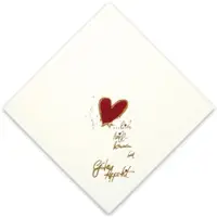 Pro DP 1000 Airlaid Premium Motivservietten weiß "Herzlich Willkommen, Guten Appetit" 40x40cm 1/4 Falz