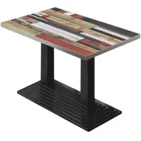 GGM Möbel BPY | Bistro Tisch | 130 x 80 x 78,5 cm | Quadratisch | Edelstahl Rand | Vintage Bunt / Schwarz