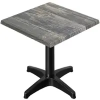 GGM Möbel WBC | Bistro Außen Tisch | B:T:H 60 x 60 x 80,5 cm | Rustikal Kiefer / Schwarz | Quadratisch