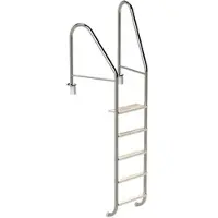 Edelstahl Eichenwald Poolleiter Modell 07 Marina Öffentlich Einbauhalterung Beckentiefe 1620mm 5 Stufen
