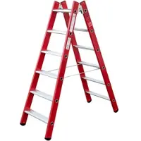 Iller-Leiter Iller Kunststoff GFK Stehleiter mit Aluminium Stufen 2x4 Stufen
