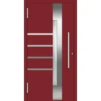 Haustuerenland.de Aluminium Haustür RC2 "ALEXANDRA" 78 mm Purpurrot RAL 3004 beidseitig außen öffnend DIN links