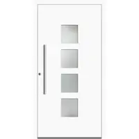 Haustuerenland.de Aluminium RC2 Haustür "DORA" flügelüberdeckend 78 mm Wunsch-RAL-Farbe innen öffnend DIN links