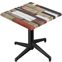 GGM Möbel WAP | Bistro Außen Tisch | B:T:H 70 x 70 x 74 cm | Vintage Bunt / Schwarz | Quadratisch
