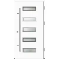 Haustuerenland.de Aluminium Haustür "AGADA" 92 mm Weiß RAL 9016 beidseitig außen öffnend DIN rechts