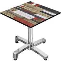 GGM Möbel CPBC | HPL Bistro Tisch | B:T:H 60 x 60 x 78 cm | Vintage Bunt / Aluminium | Klappbar + Zusatzgewicht | Quadratisch