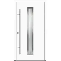 Haustuerenland.de Aluminium Haustür "AURORA" 82 mm RC2 Weiß RAL 9016 beidseitig innen öffnend DIN links