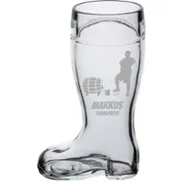 Luxentu Bierstiefel 0,5l mit Gravur - Spieler mit Bierfass