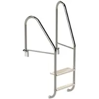 Edelstahl Eichenwald Poolleiter Modell 07 Marina Öffentlich Einbauhalterung Beckentiefe 780mm 2 Stufen