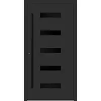 Haustuerenland.de Aluminium Haustür RC2 "AGADA" 90 mm BLACKLINE Anthrazit Eisenglimmer DB 703 beidseitig innen öffnend DIN links