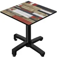 GGM Möbel CPBC | HPL Bistro Tisch | B:T:H 60 x 60 x 78 cm | Vintage Bunt / Aluminium | Klappbar + Zusatzgewicht | Quadratisch
