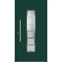 Haustuerenland.de SCHÜCO Aluminium Haustür "GRACE" ADS 75.SI RC2 Moosgrün RAL 6005 innen öffnend DIN links