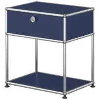 USM United Soft USM Haller Nachttisch, mit einer Klapptür Stahlblau