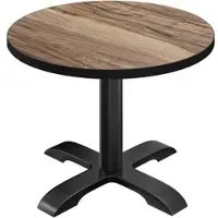 GGM Möbel BSD | Bistro Tisch | Ø 80 x 74,5 cm | Rund | Schwarzer Rand | Sheesham / Schwarz