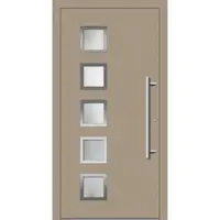 Haustuerenland.de Smarte Haustür "ELISABETH" 79 mm RC2 mit Fingerprint Graubeige RAL 1019 beidseitig innen öffnend DIN rechts