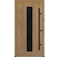 Haustuerenland.de Aluminium Haustür "AURORA" 82 mm RC2 BLACKLINE Turner Oak holzähnlich beidseitig innen öffnend DIN rechts